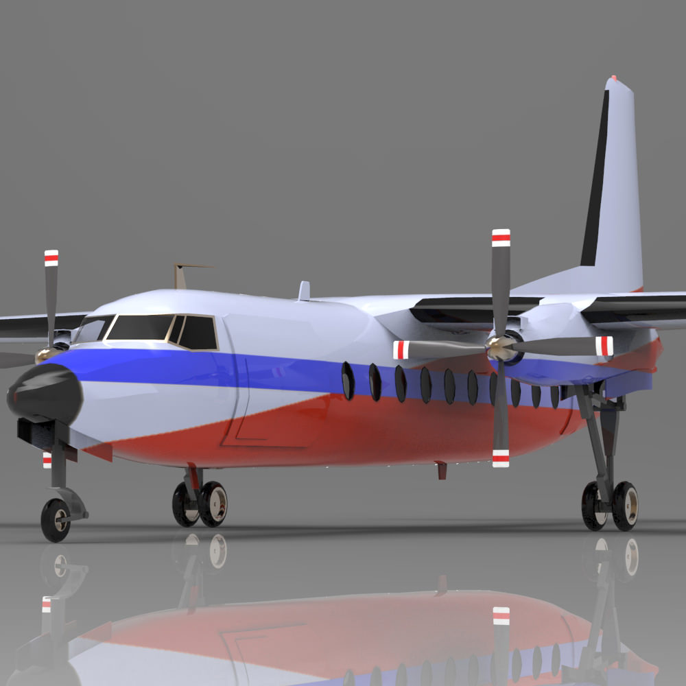 Fokker F27 3D model_1