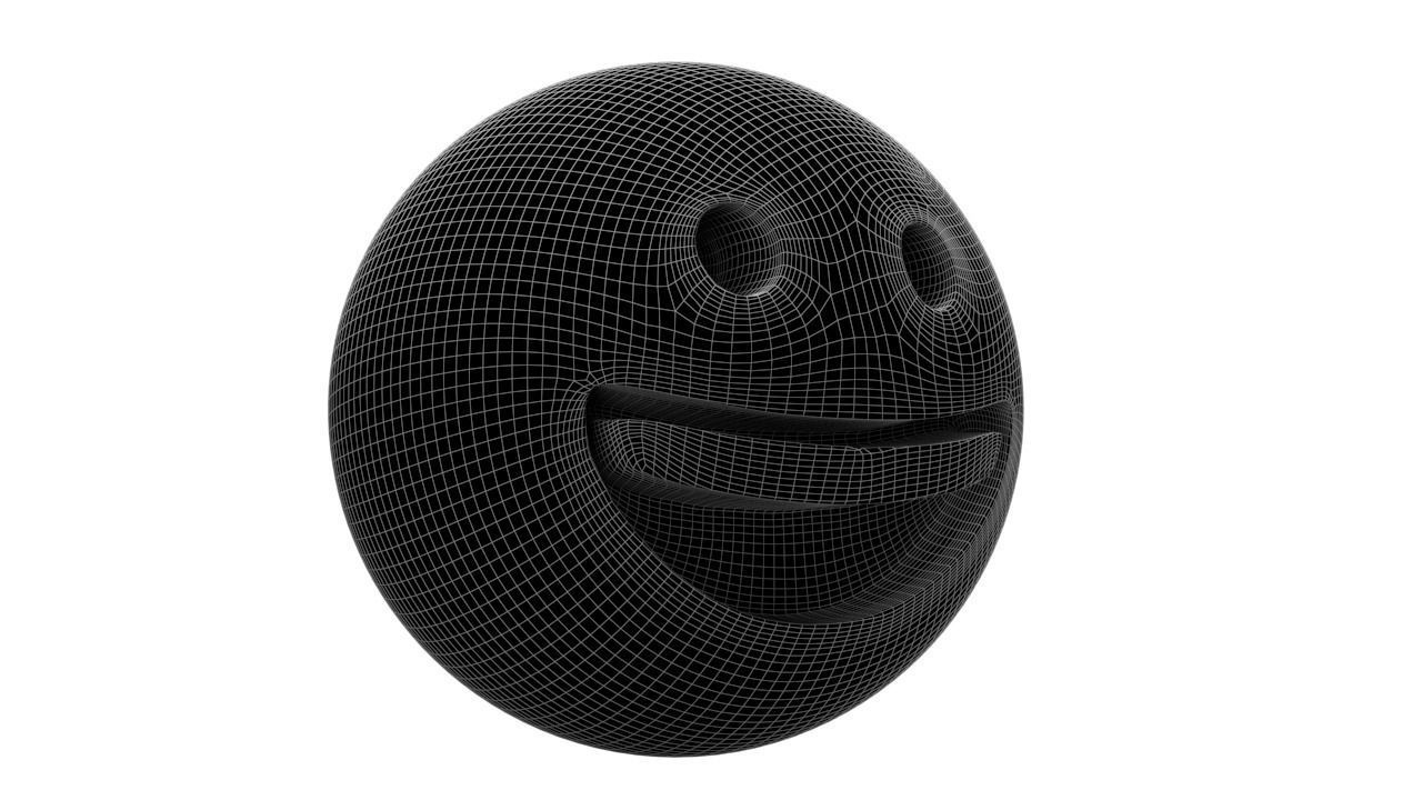 Grinning Face Low-poly 3D model_7