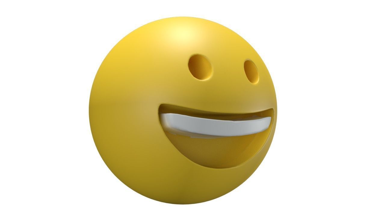 Grinning Face Low-poly 3D model_3
