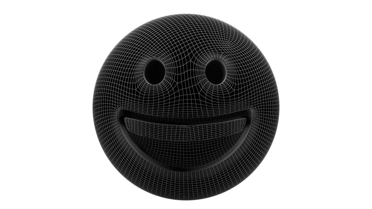 Grinning Face Low-poly 3D model_4