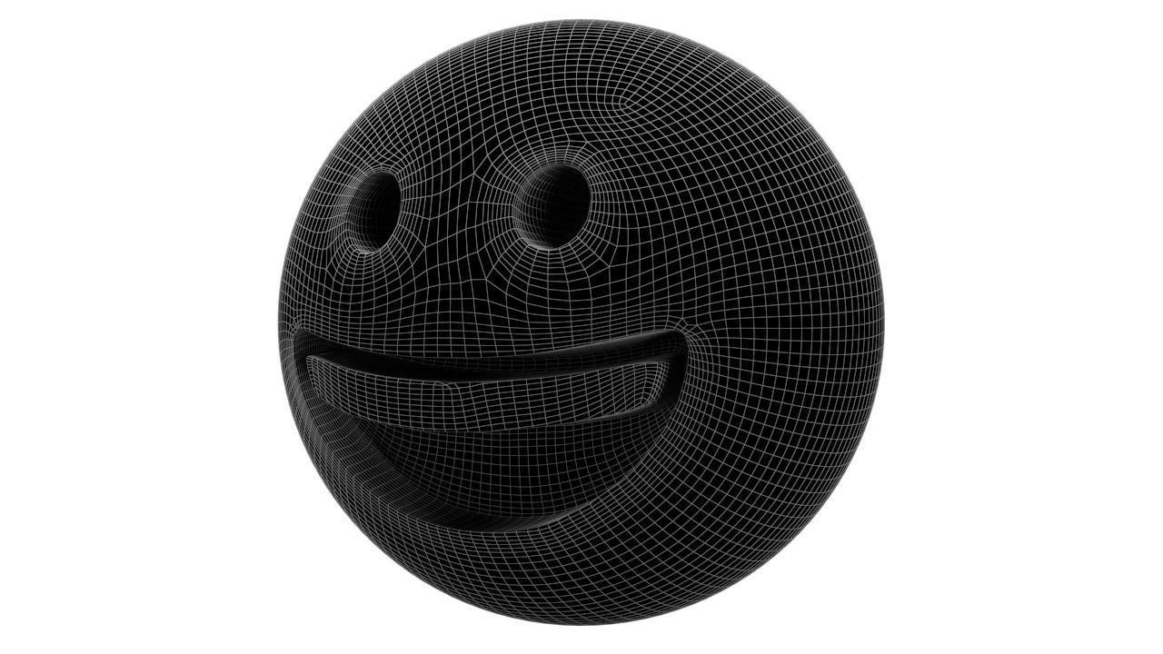 Grinning Face Low-poly 3D model_6
