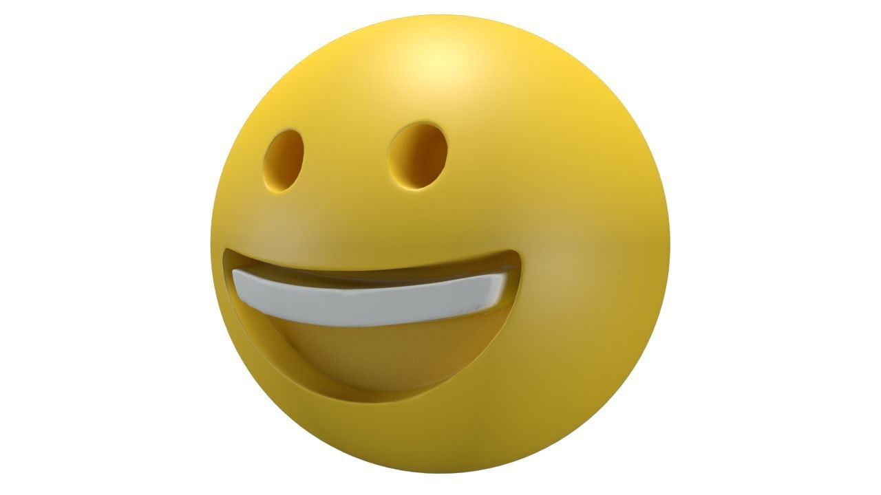 Grinning Face Low-poly 3D model_1