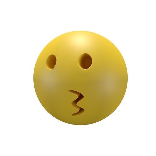 Kissing Face emoji Low-poly 3D model