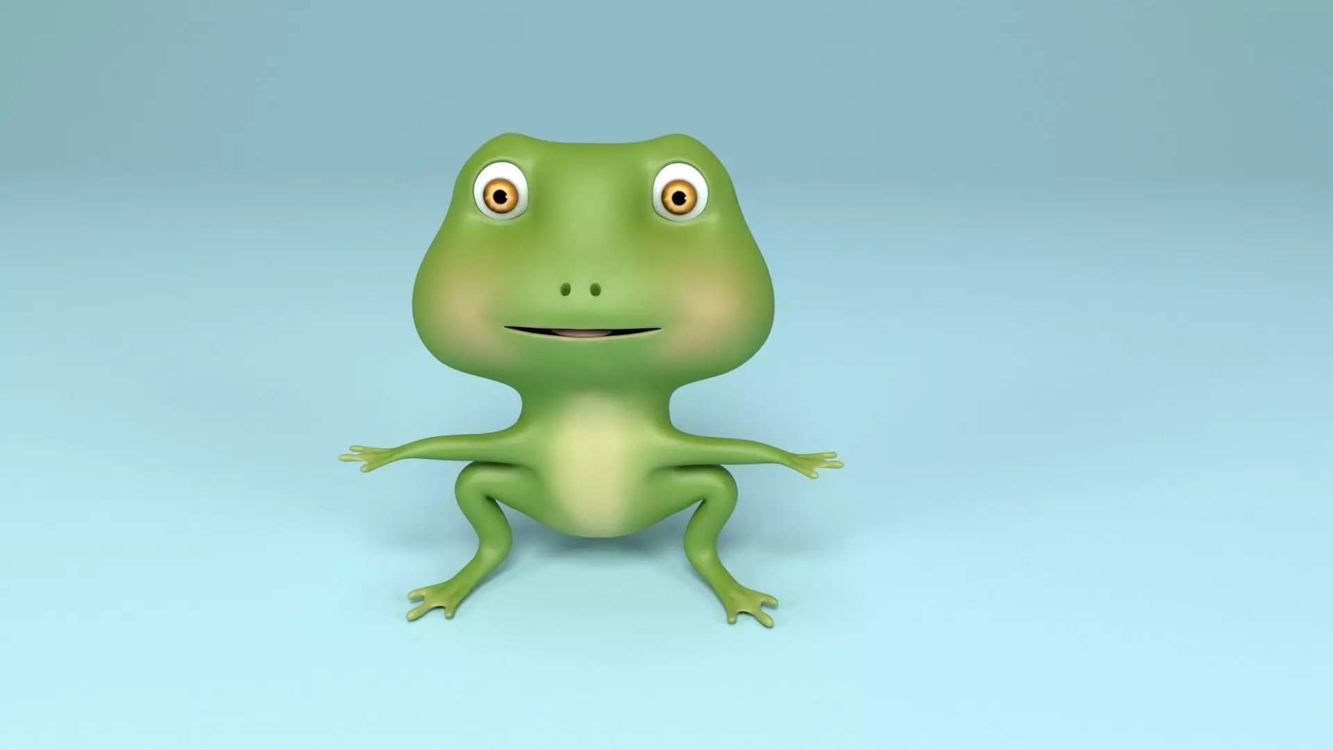 Frog cartoon 3D model_0