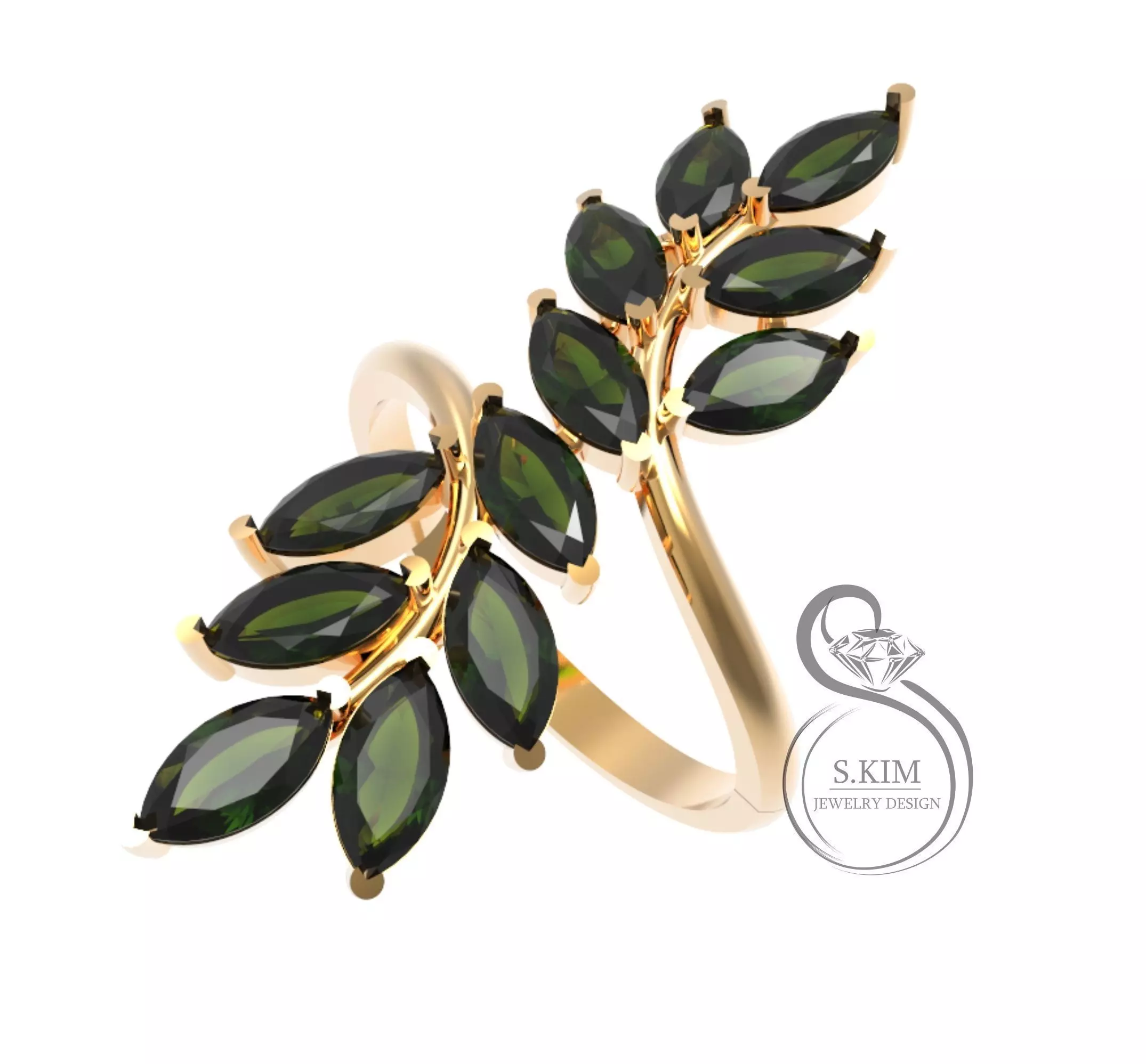 Ring with marquis 3D print model_0