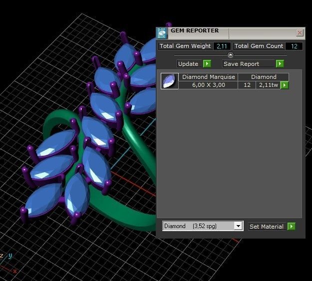 Ring with marquis 3D print model_2