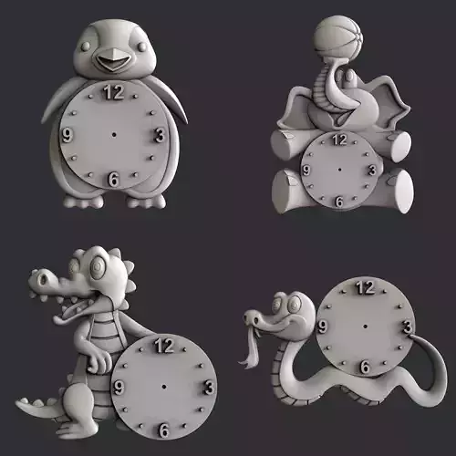 3d STL models for CNC router set clocks