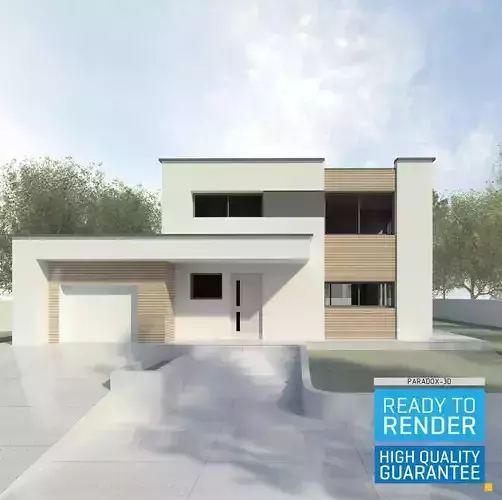 Modern House 2 - Revit 3D 3D model