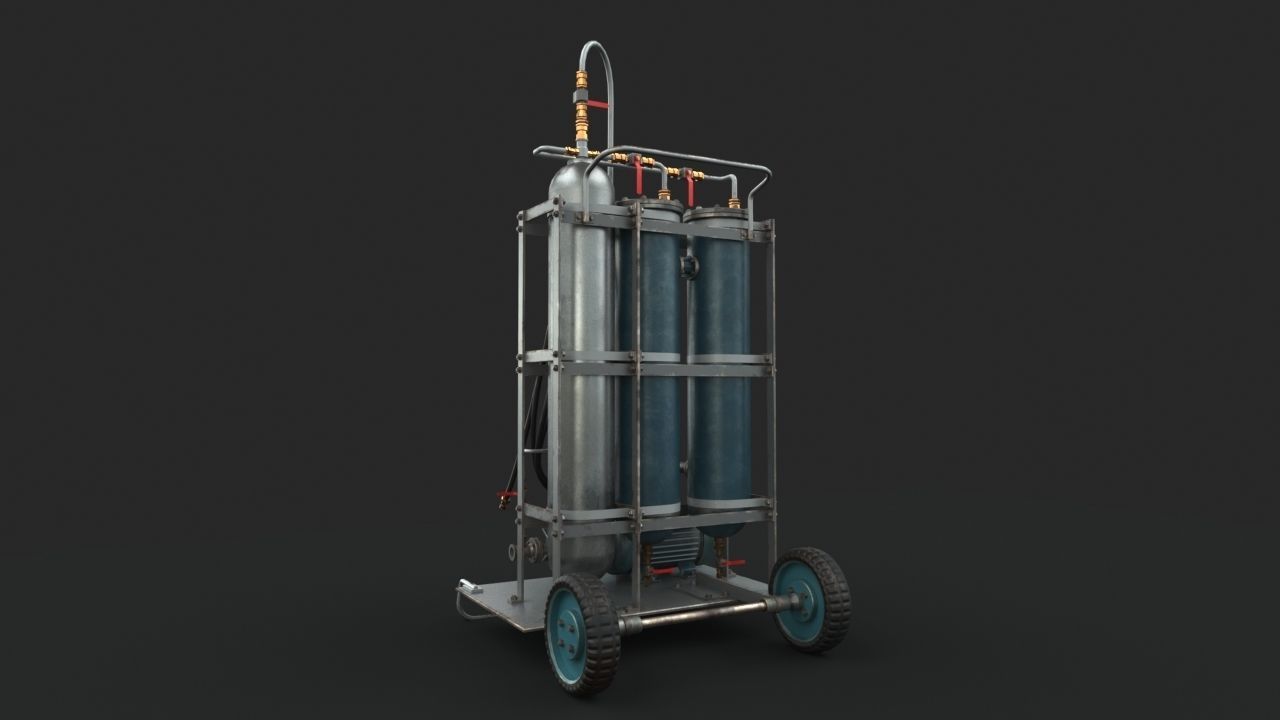 Portable machinery device Low-poly 3D model_8