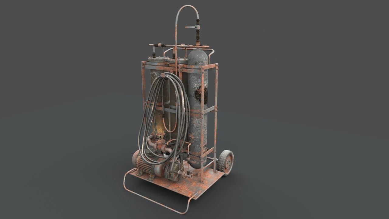 Portable machinery device Low-poly 3D model_9