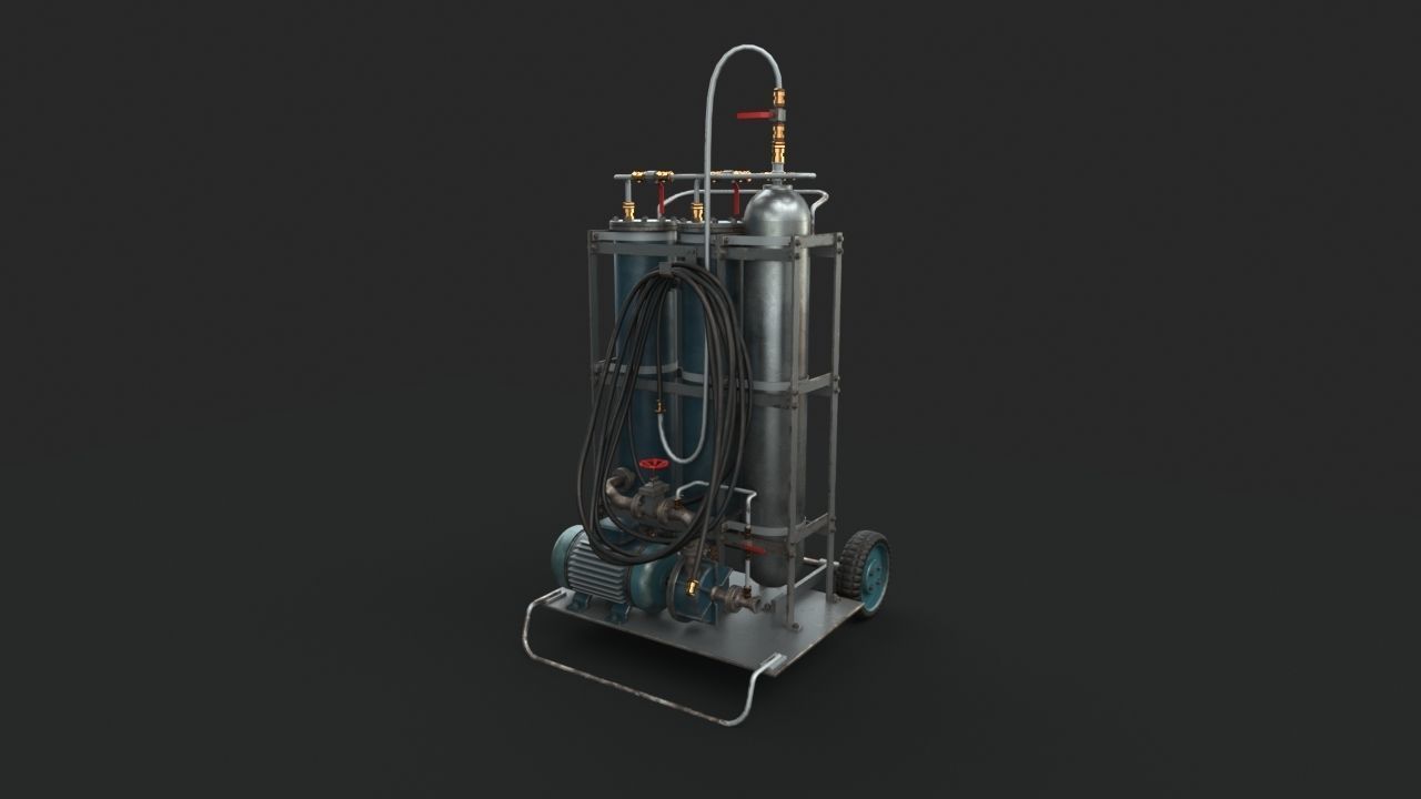 Portable machinery device Low-poly 3D model_3