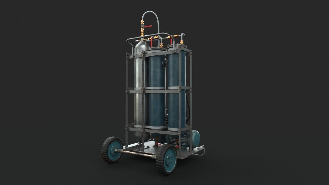 Portable machinery device Low-poly 3D model_7