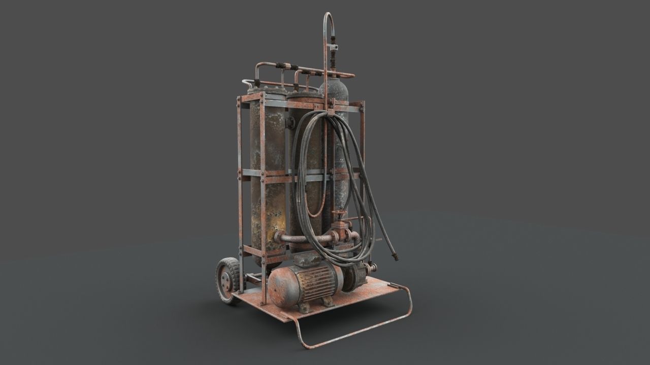 Portable machinery device Low-poly 3D model_15