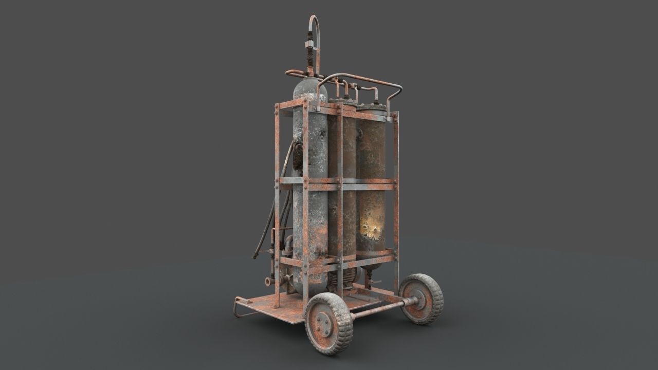 Portable machinery device Low-poly 3D model_11