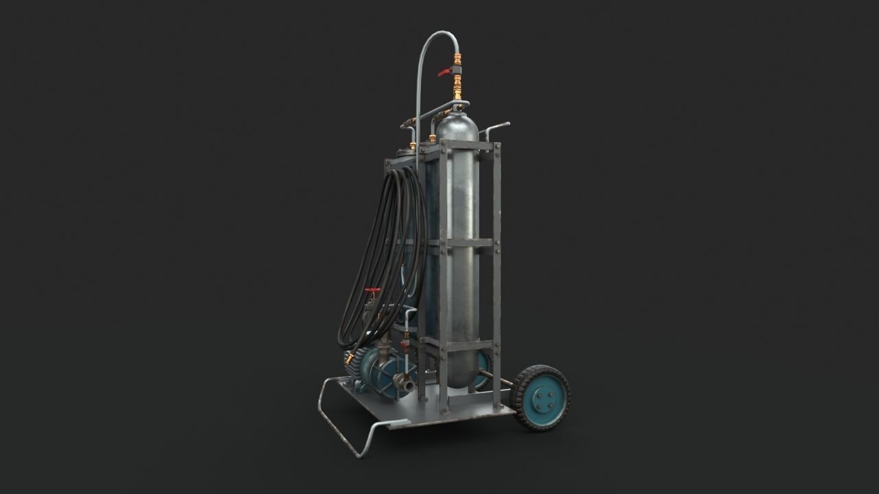 Portable machinery device Low-poly 3D model_4