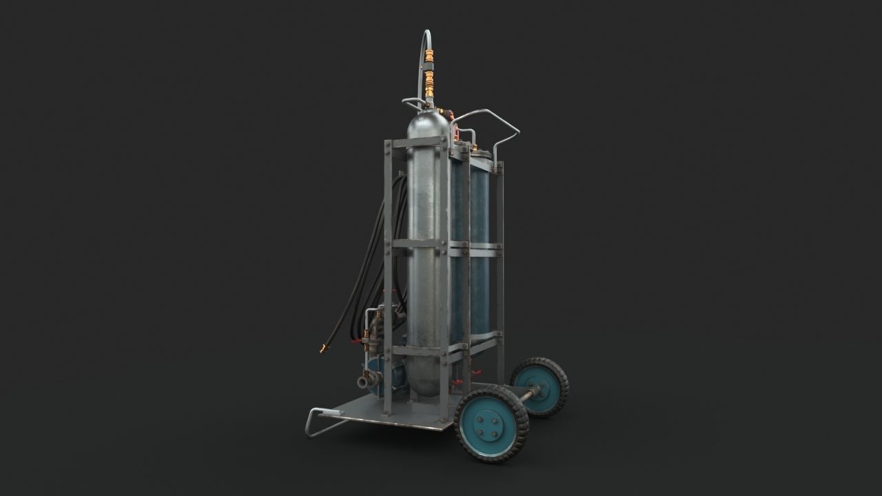 Portable machinery device Low-poly 3D model_5