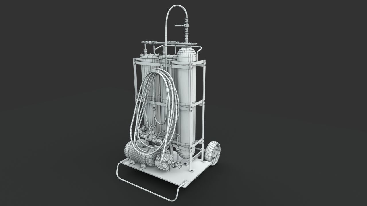 Portable machinery device Low-poly 3D model_16