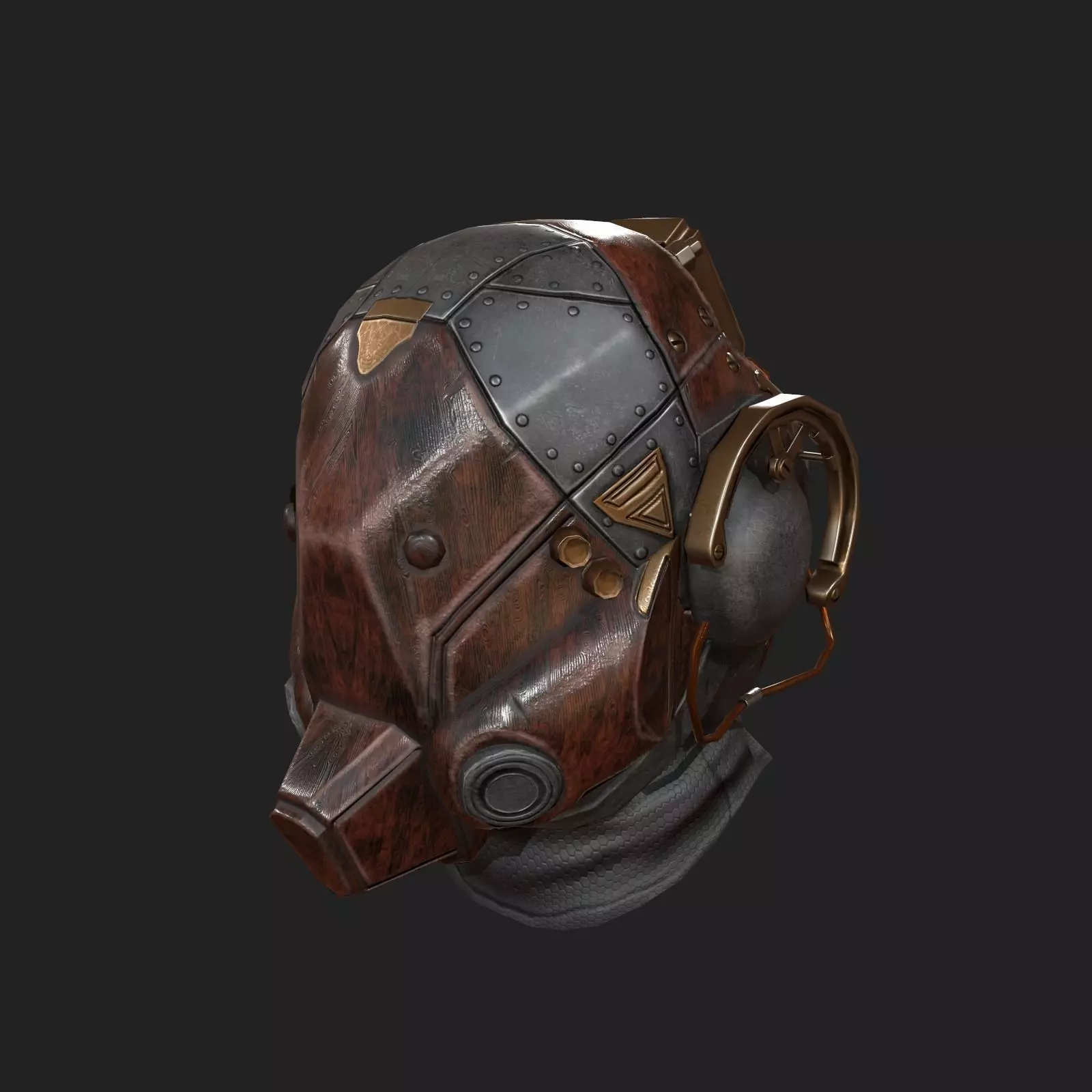  Scifi helmet Low-poly 3D model_0