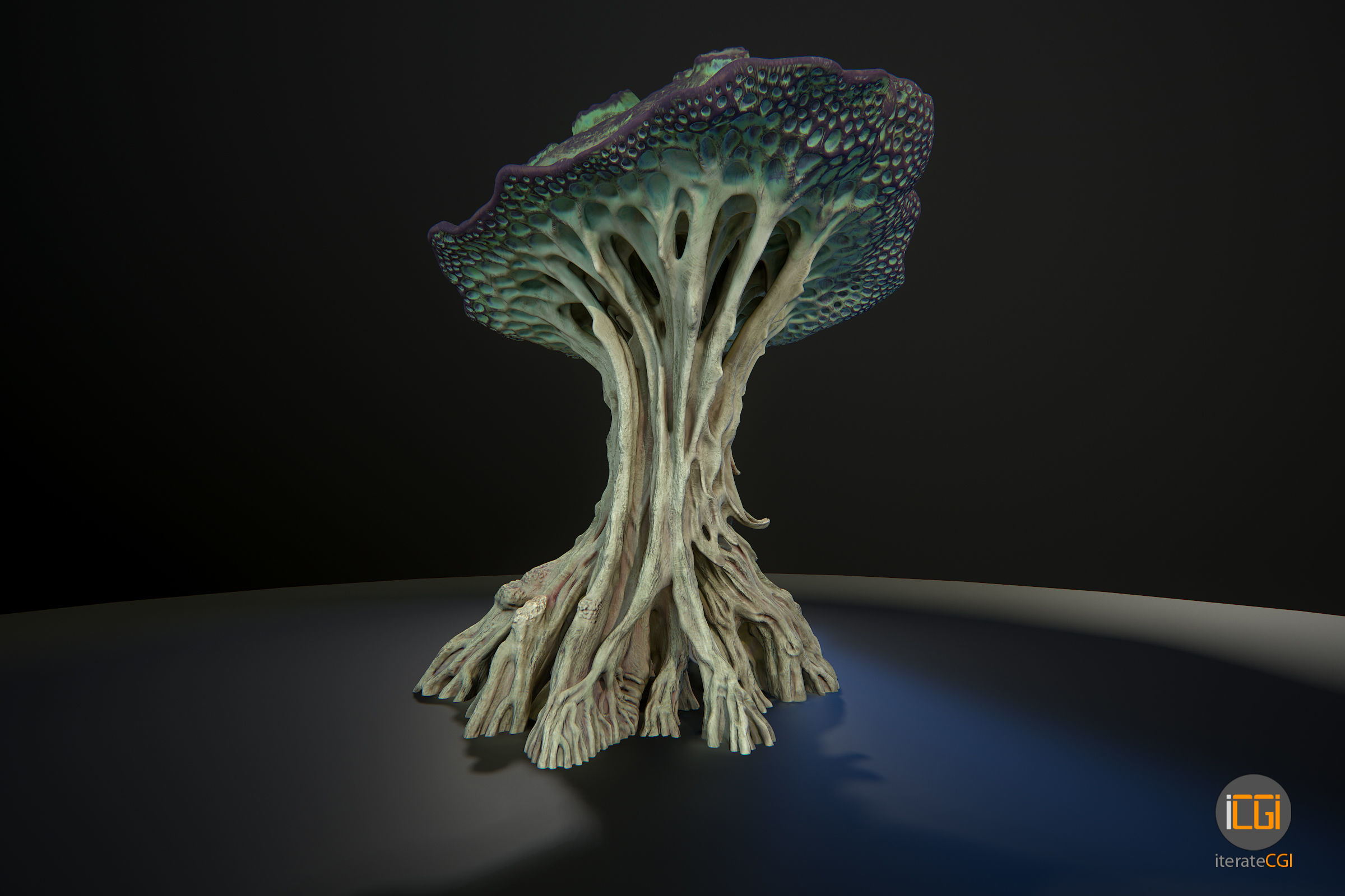 Alien Plant Mushroom Type2 Low-poly 3D model_2