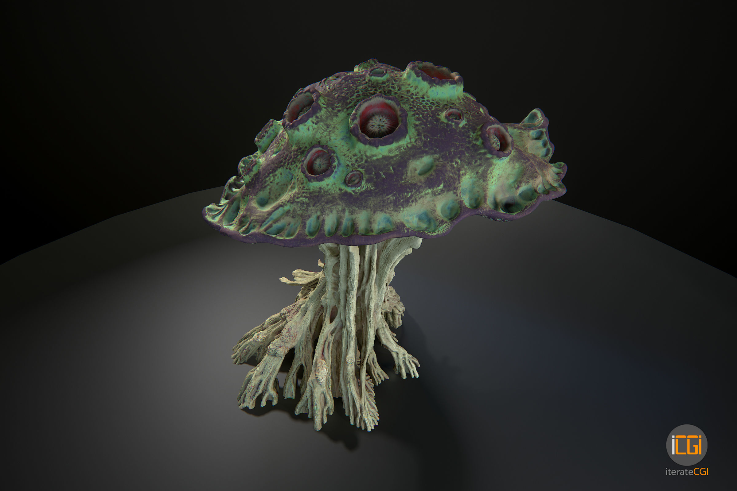 Alien Plant Mushroom Type2 Low-poly 3D model_16