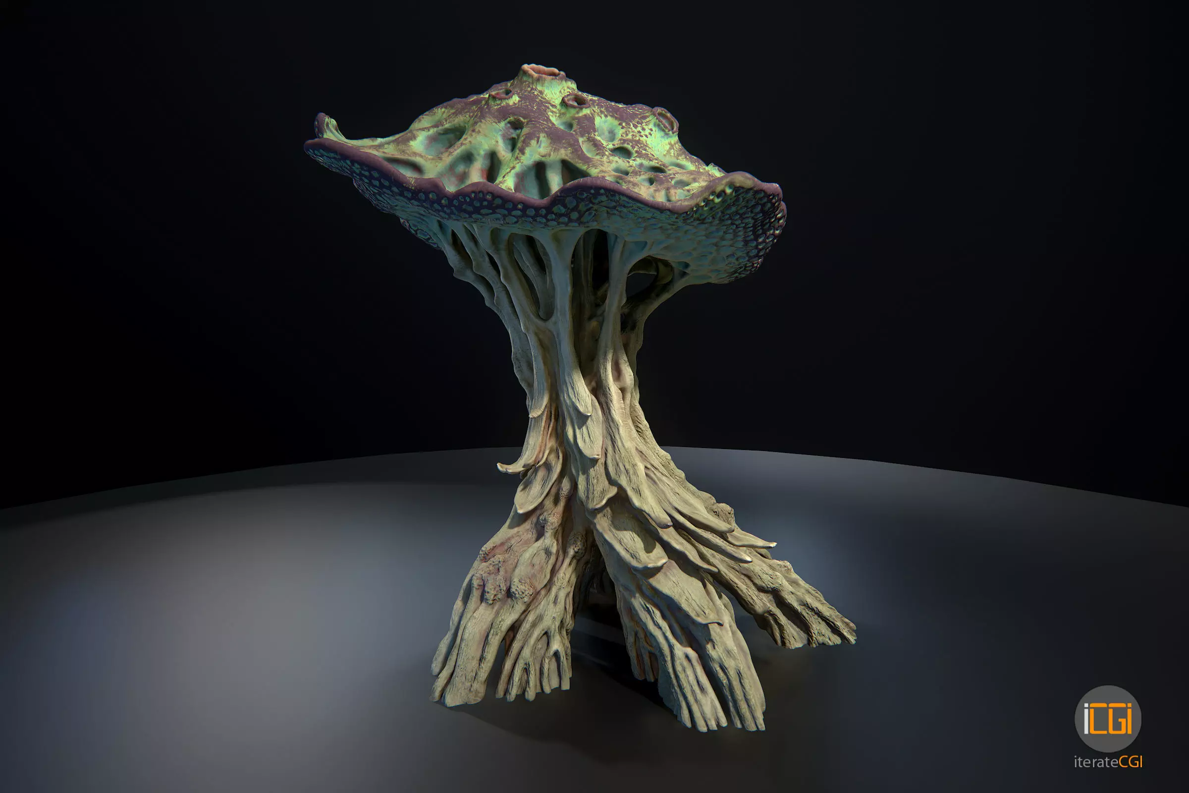 Alien Plant Mushroom Type2 Low-poly 3D model_0