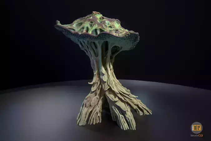 Alien Plant Mushroom Type2 Low-poly 3D model