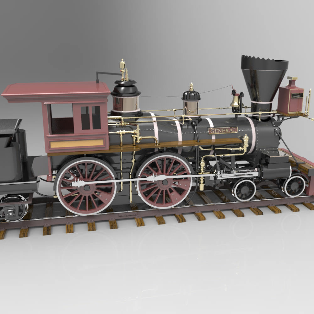 General steam locomotive - steam locomotive 3D model_6