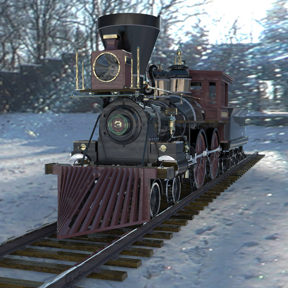 General steam locomotive - steam locomotive 3D model_9