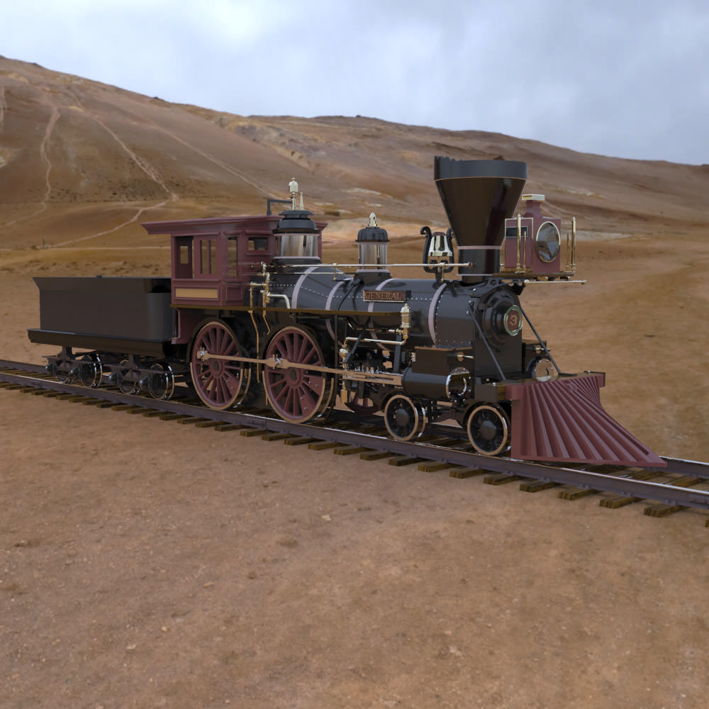 General steam locomotive - steam locomotive 3D model_8