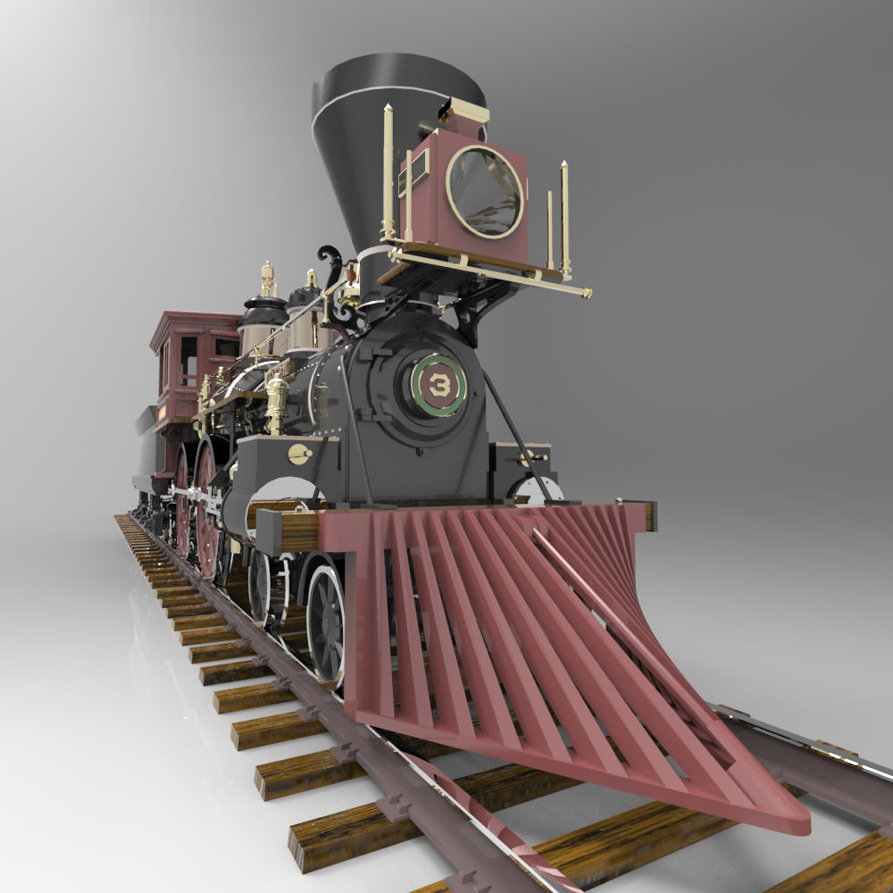 General steam locomotive - steam locomotive 3D model_5