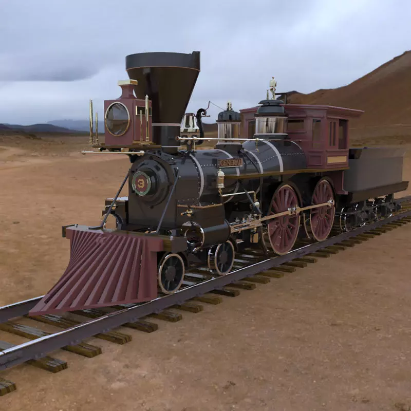 General steam locomotive - steam locomotive 3D model_0