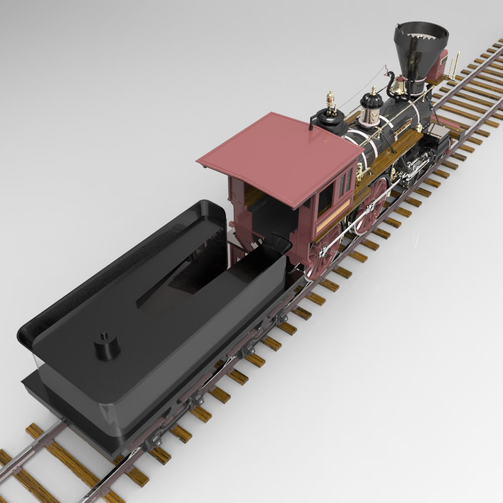 General steam locomotive - steam locomotive 3D model_4