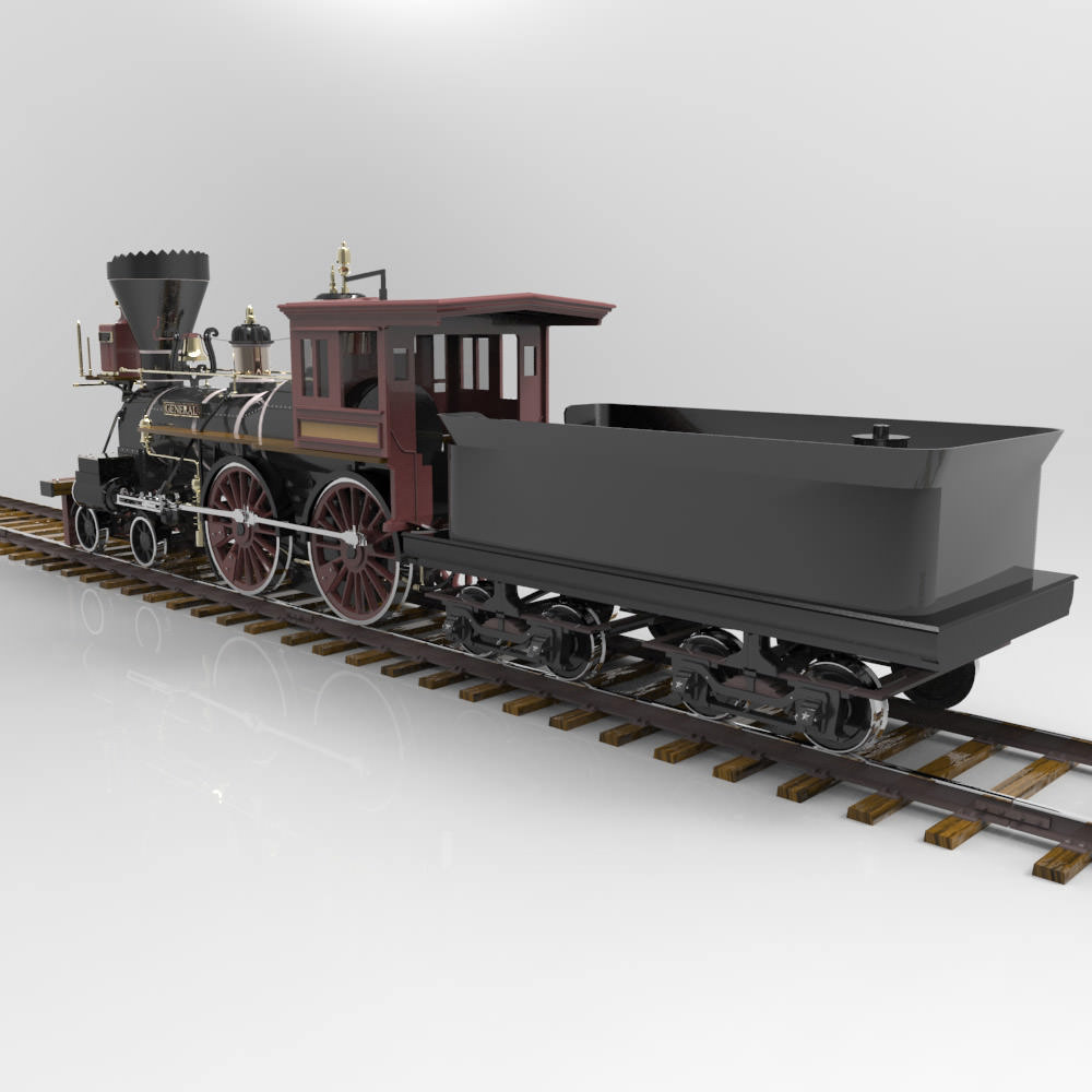 General steam locomotive - steam locomotive 3D model_3