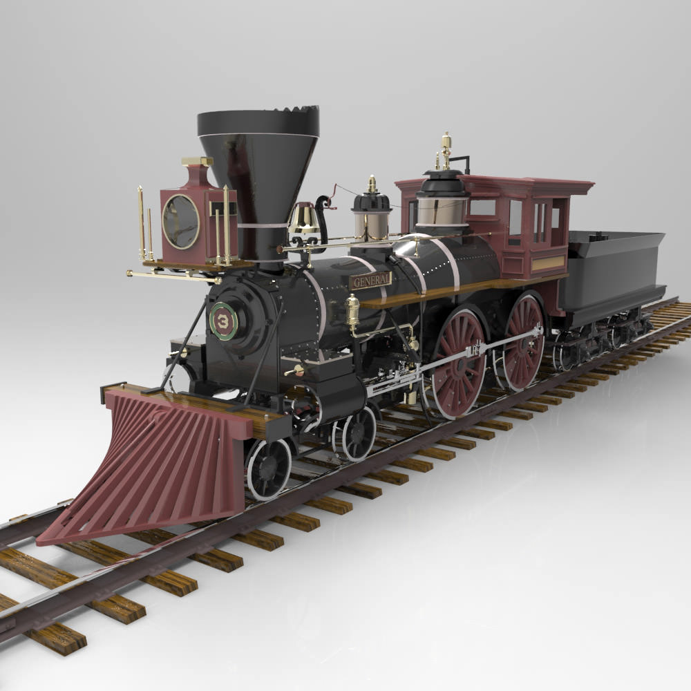 General steam locomotive - steam locomotive 3D model_2