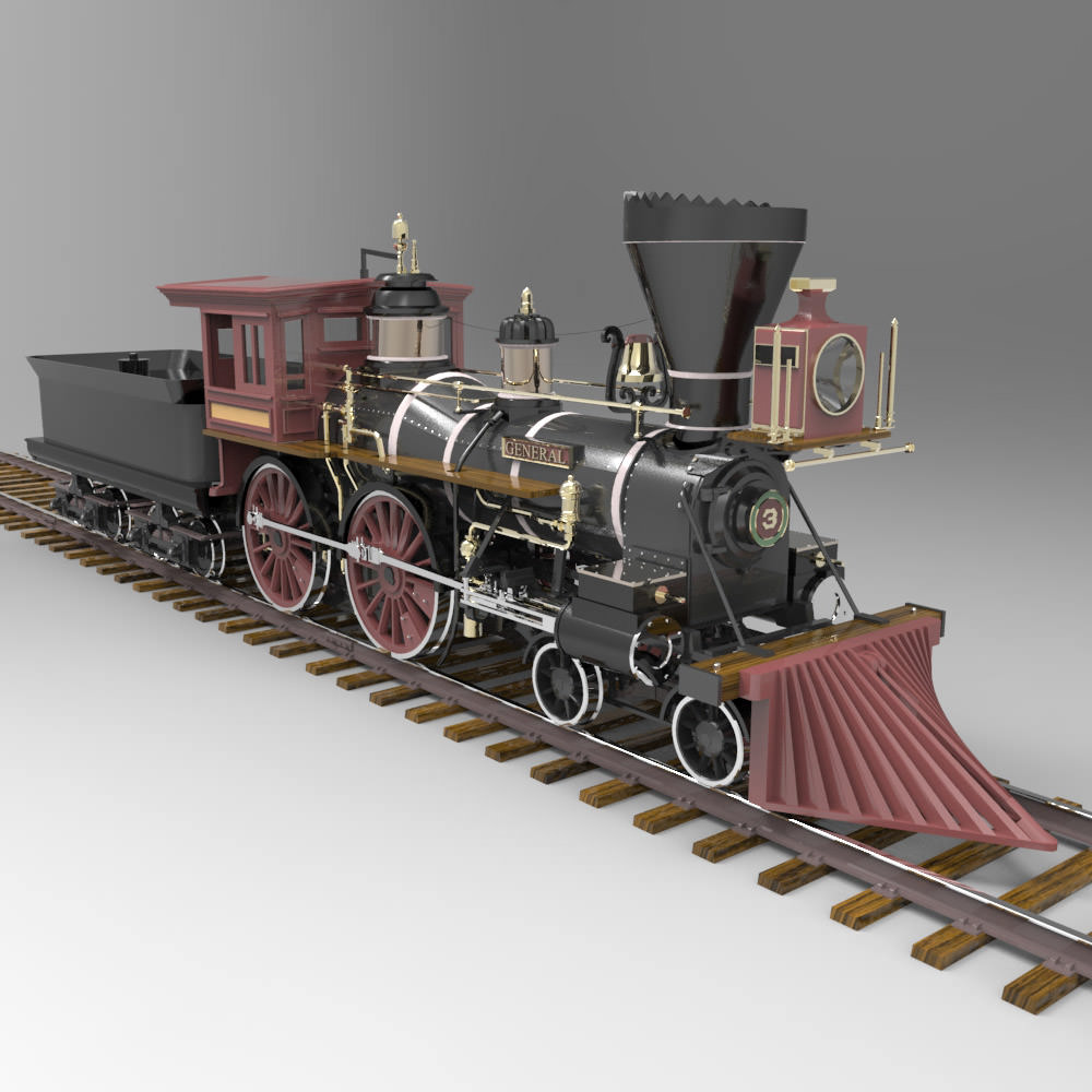 General steam locomotive - steam locomotive 3D model_1