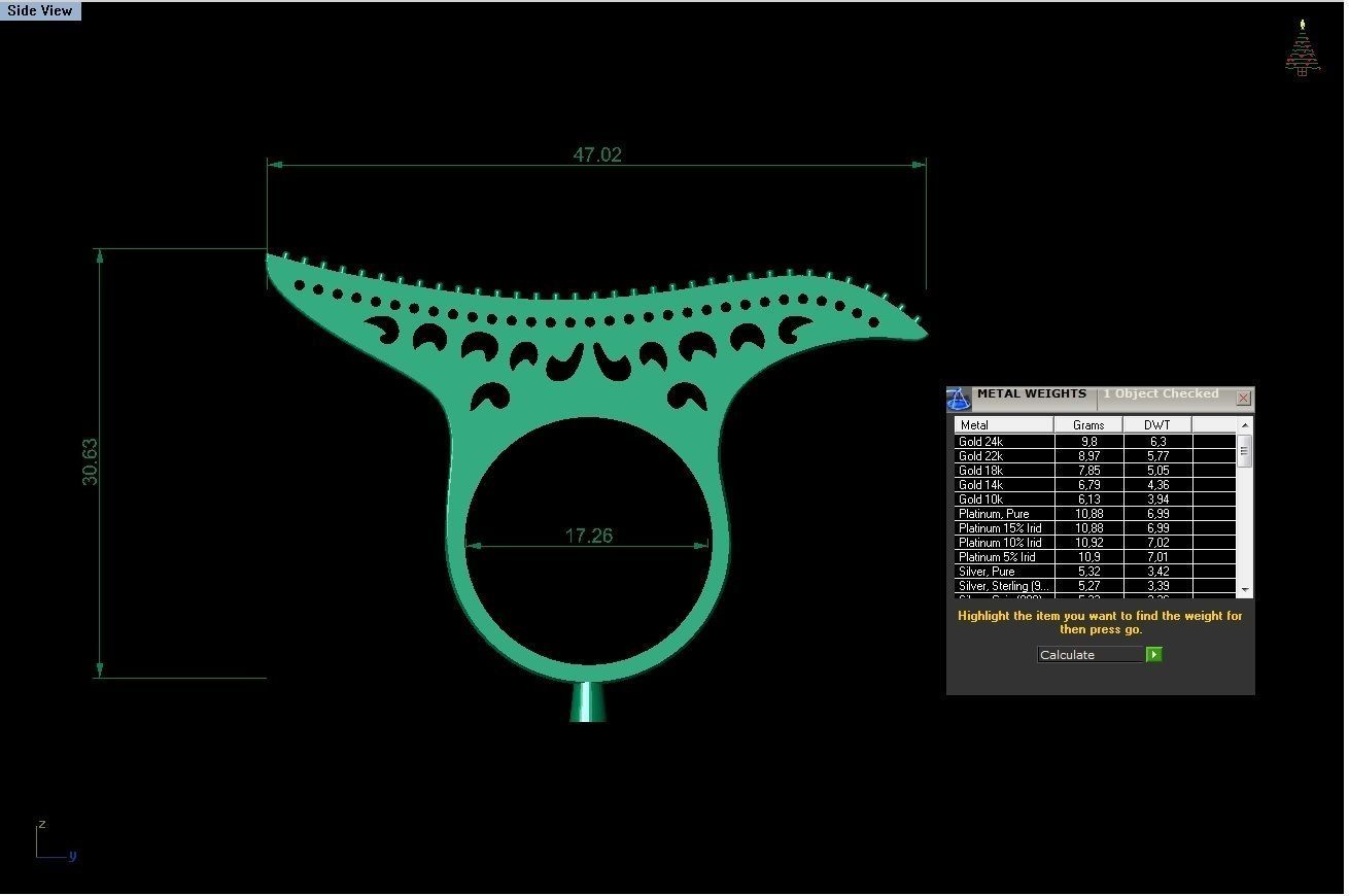 diamond rings 25 pieces in 1  3D print model_19