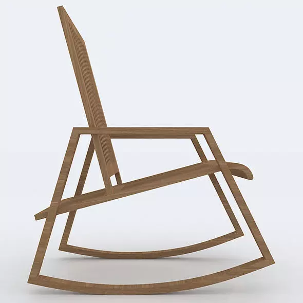 Wood Rocking Chair 3D Model Low-poly 3D model