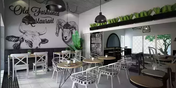 Bistro old fashion cafe - interior design