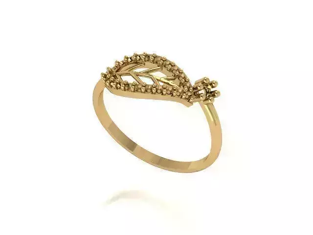 solitaire ring leaf design