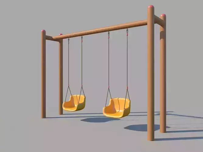 A Swing set with two chairs 3D model