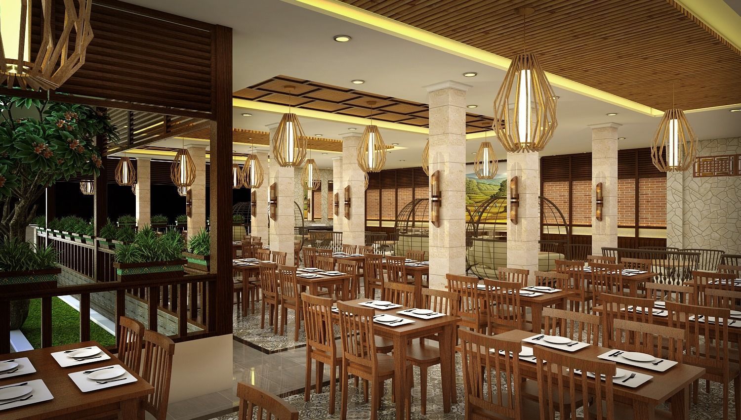 Traditional Restaurant 3D model_3