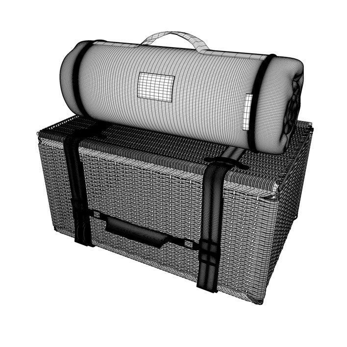 Outdoor Picnic Hamper 3D Model 3D model_4