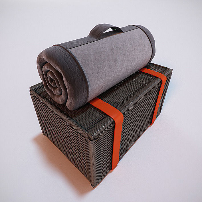 Outdoor Picnic Hamper 3D Model 3D model_2