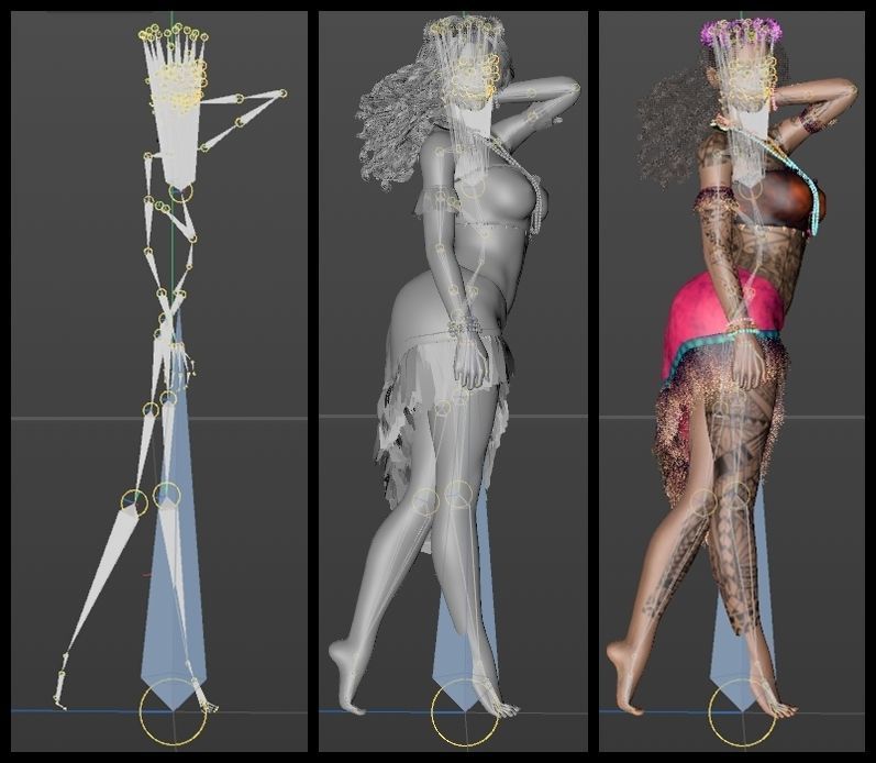 Native Polynesian Female 3D model_10