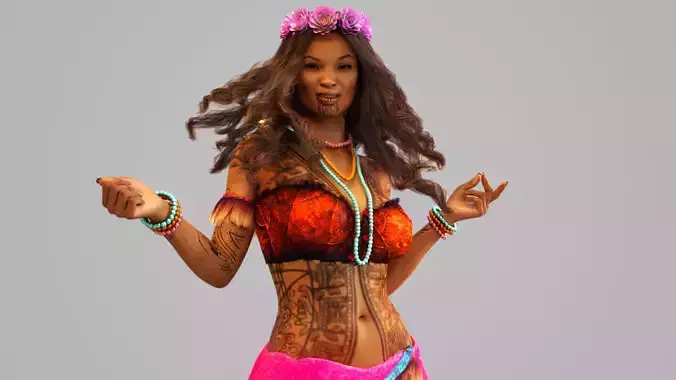 Native Polynesian Female 3D model