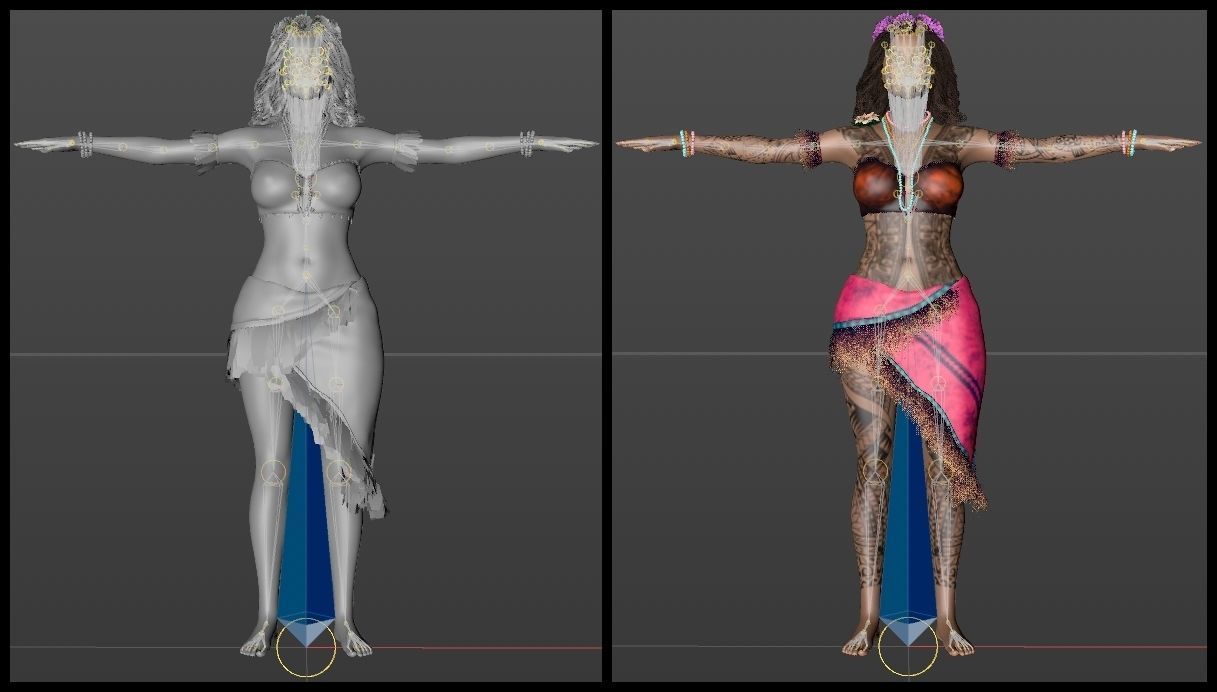 Native Polynesian Female 3D model_9