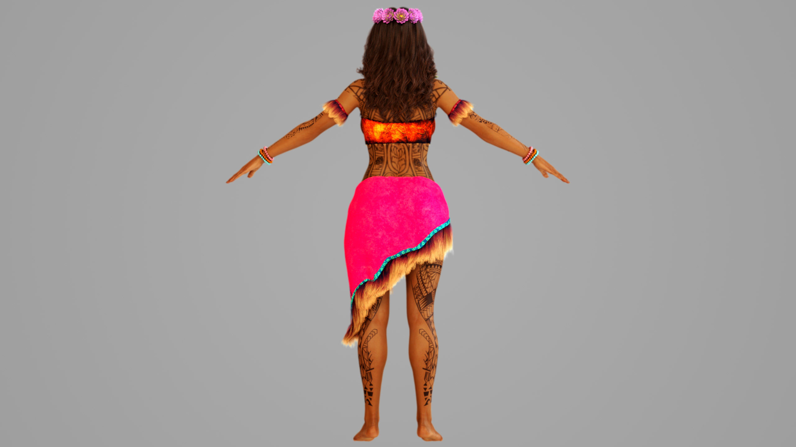 Native Polynesian Female 3D model_8