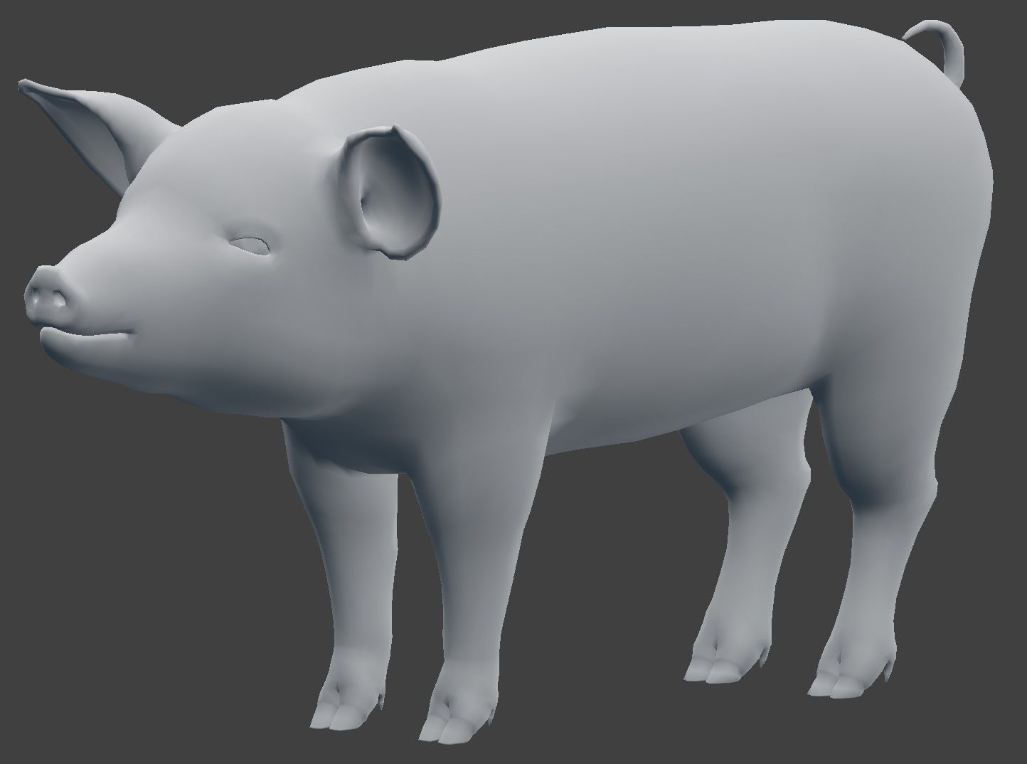 Pig Model Low-poly 3D model_6
