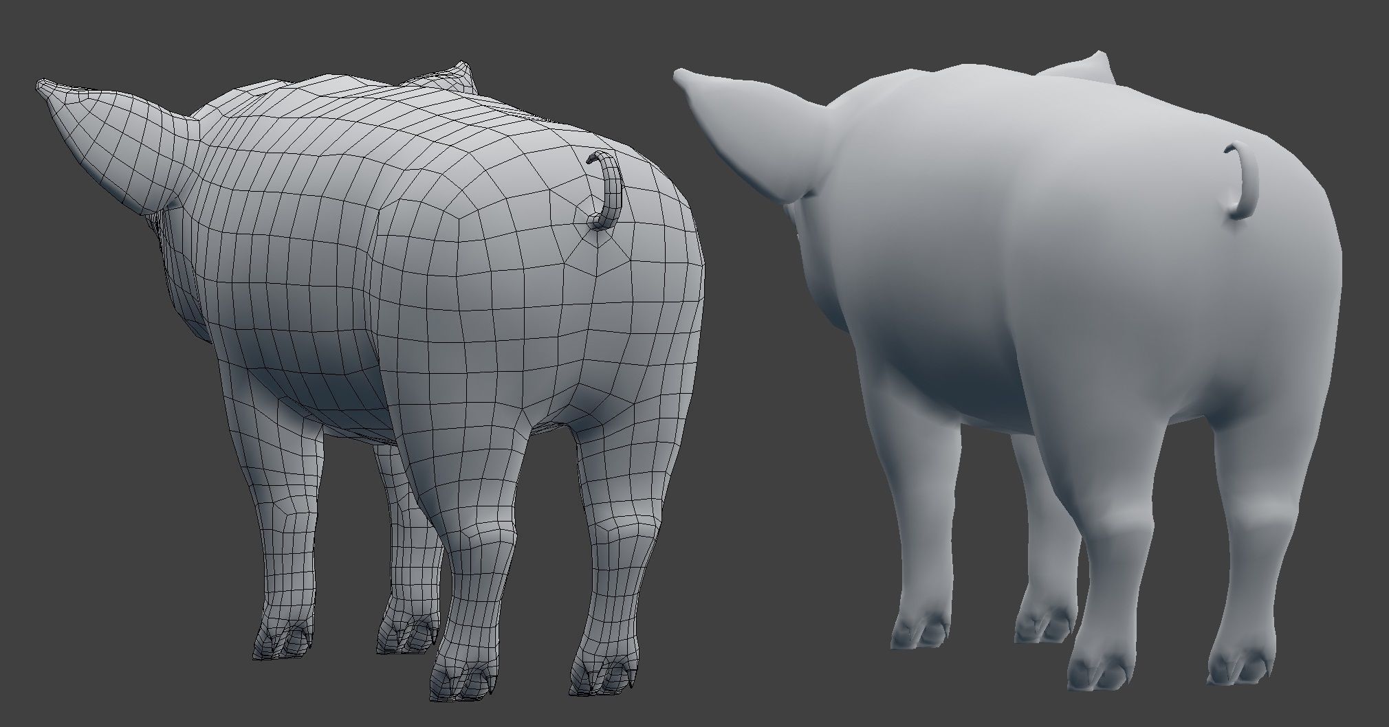 Pig Model Low-poly 3D model_9