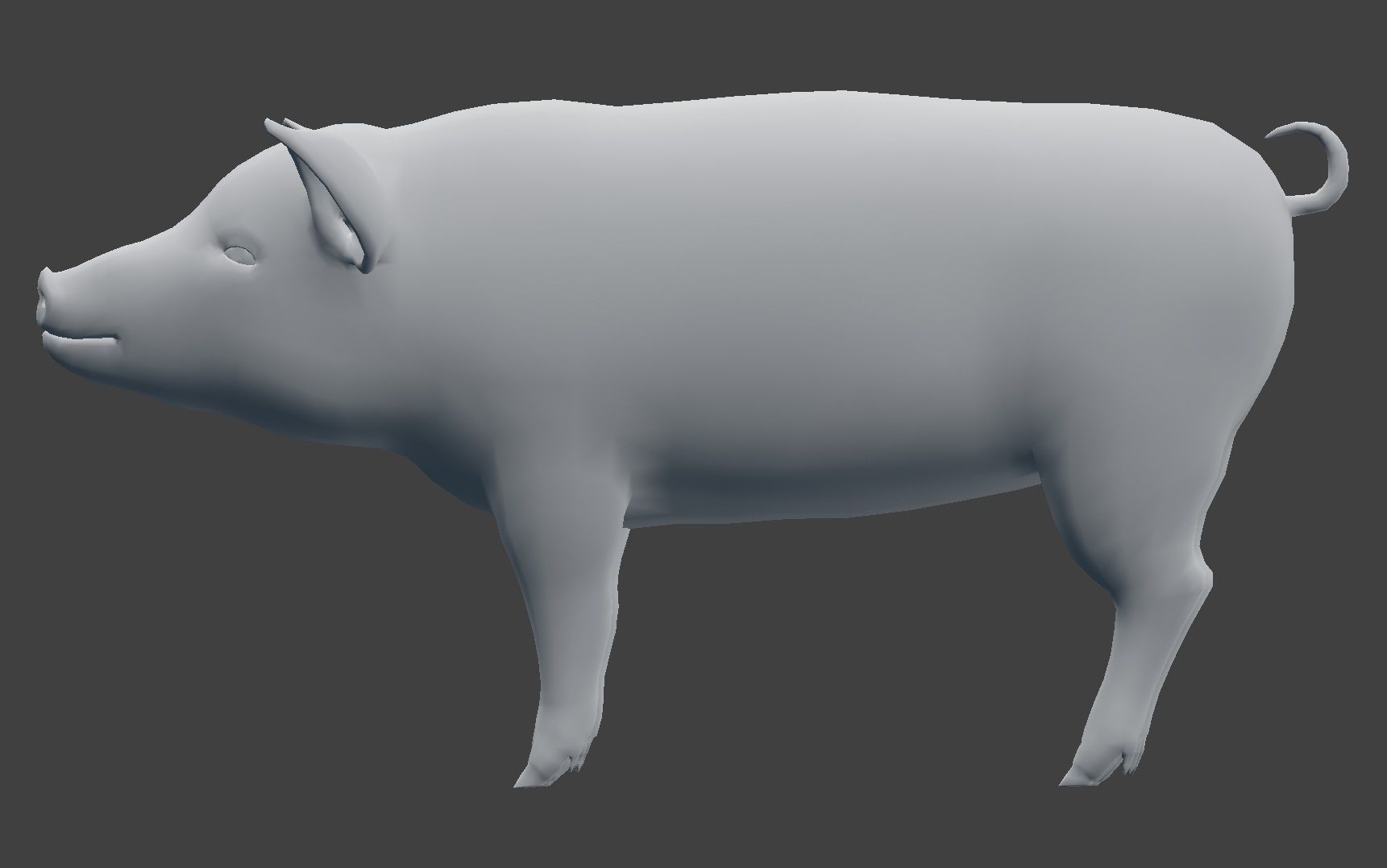 Pig Model Low-poly 3D model_7